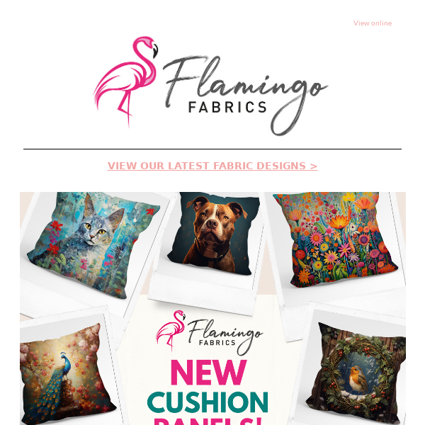 Flamingo Fabrics Your Favorite Tote Panel Designs, Now on Cushion Panels 😍🙌