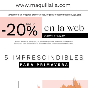 🥰 -20% en la web ¡5 imprescindibles! 🤩