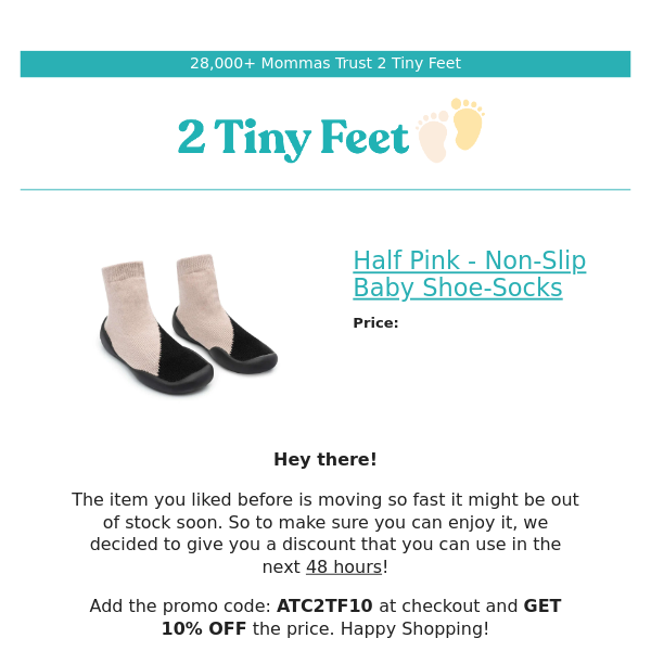 Half Pink - Non-Slip Baby Shoe-Socks Is Running Low On Stock!