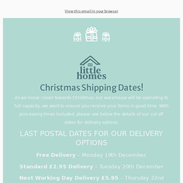 Christmas Shipping Dates 🎁🎄