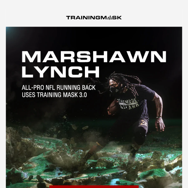 Athlete Marshawn Lynch Wears Training Mask 3.0