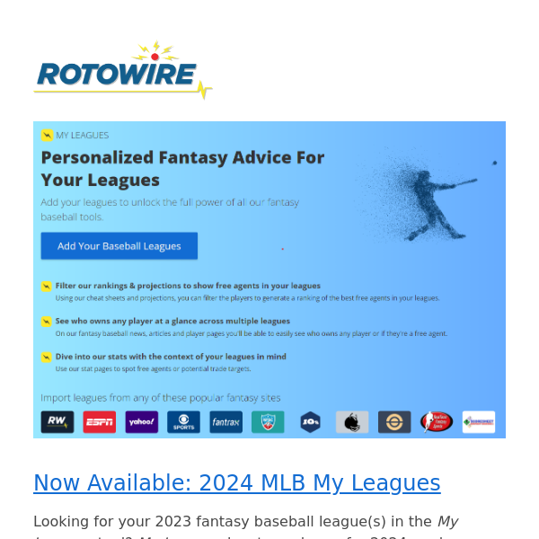 2024 MLB My Leagues is Live!