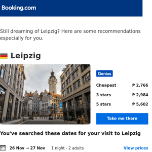 Deals in Leipzig from ₱ 2,766 for your dates
