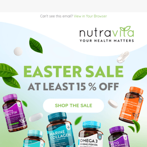 Hi Nutravita, Easter Sale Starts Today!