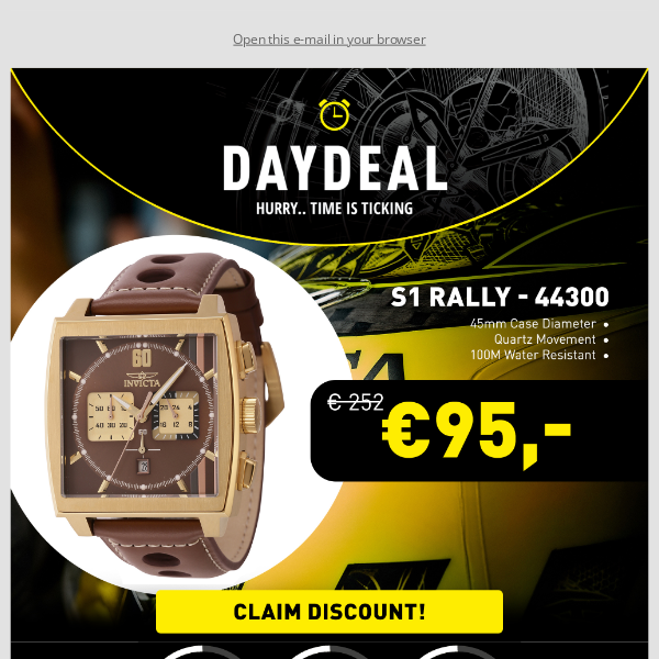 Today's Day Deal: S1 Rally 🏎️ Invicta Speed Sale!