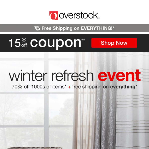 15% off Coupon to Help You Stay on Trend! Score This Season's Top-Rated Buys & Enjoy Free Shipping!*