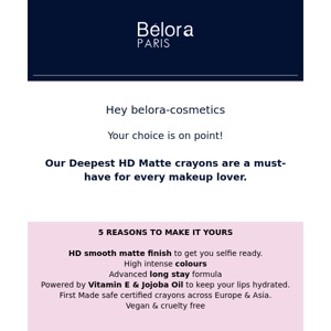 5 reasons to love HD Matte Crayons Belora Cosmetics
