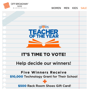 Teacher of the Year voting is now open!