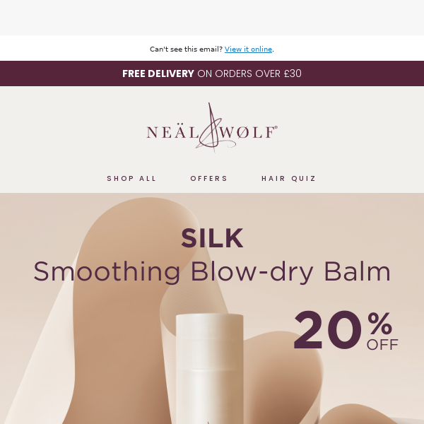 20% off SILK Smoothing Blow-dry Balm