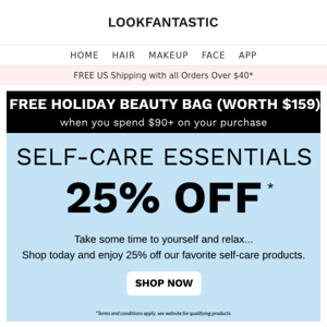 Save 25% on Self Care Essentials ✨