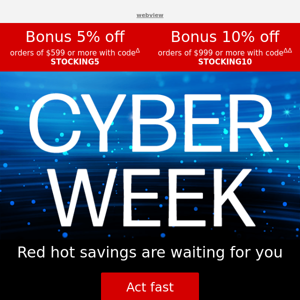 This is not over: New Cyber Week deals!