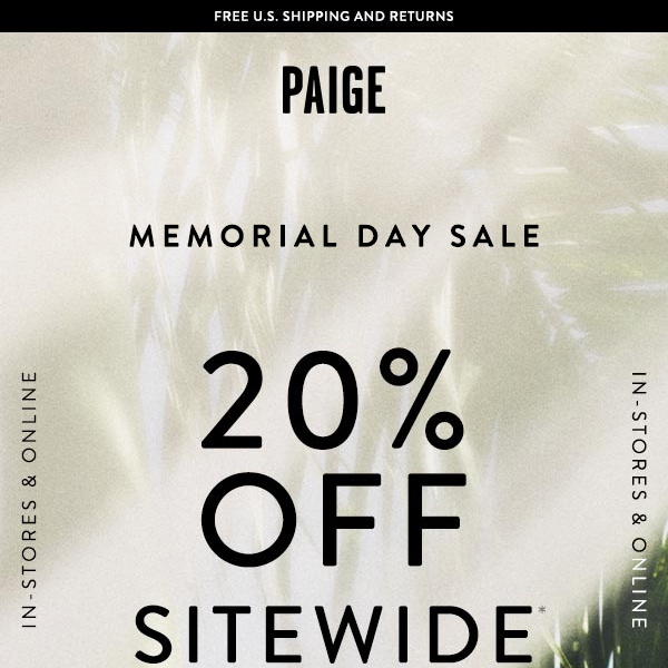 20% OFF SITEWIDE // Memorial Day Sale Starts Now