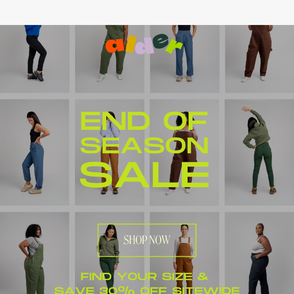 Hurry: 30% Off End of Season Sale!