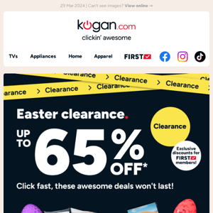 Easter Clearance - Up to 65% OFF!