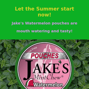 Jake's Watermelon pouches are back for the summer!