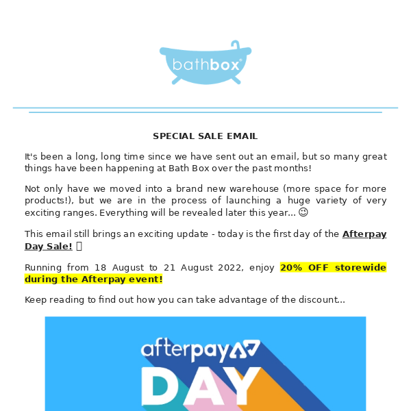 The Afterpay Day special is here