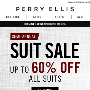 Every Suit Is Up to 60% Off (!!!)