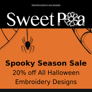 Our spookiest sale ever! 20% off all Halloween Designs