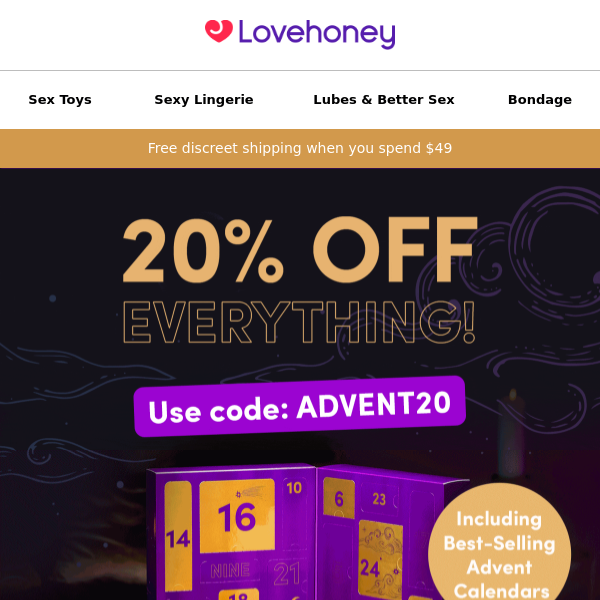 20% OFF ALL Advent Calendars 🎄