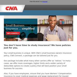 Why businesses like yours choose CNA for their insurance needs