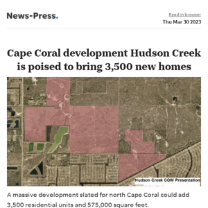 News alert: Cape Coral council ready to weigh in on massive housing development Hudson Creek