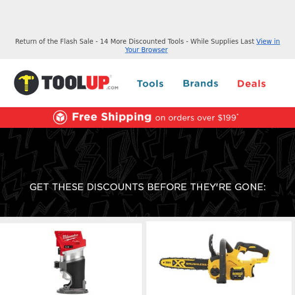 Flash Sale Power Tool Steals - Up To 20% OFF