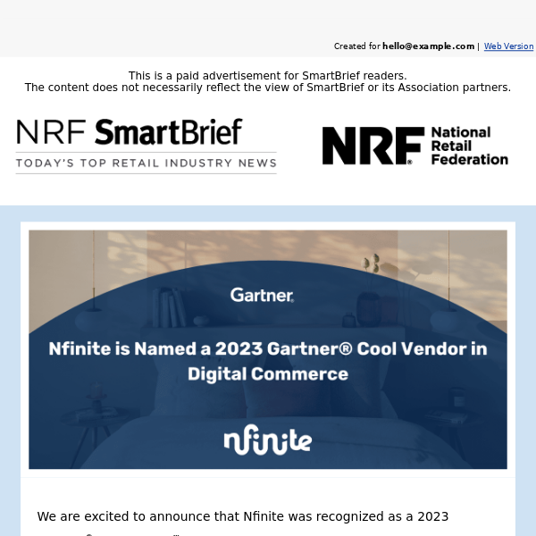 Nfinite named a 2023 Gartner® Cool Vendor in Digital Commerce