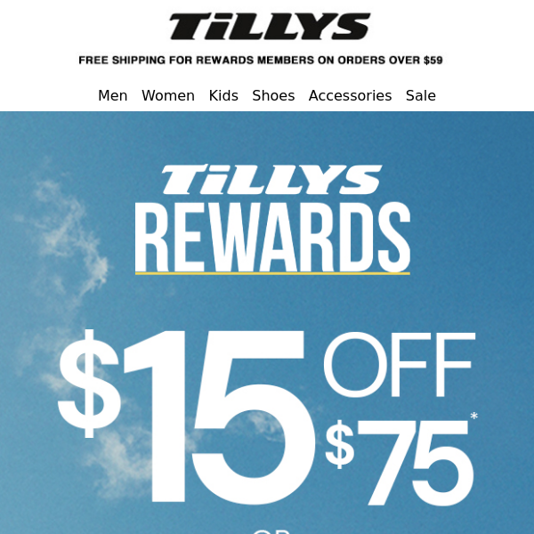 Up to 80% Off Men's & Women's Apparel at Tillys + Free Shipping