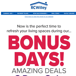 Bonus Days! Amazing Deals! 3 Days Only!