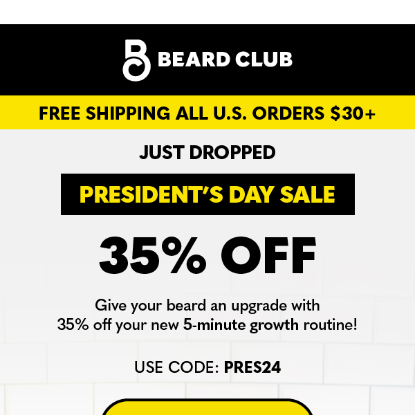 Just dropped: President's Day Sale!