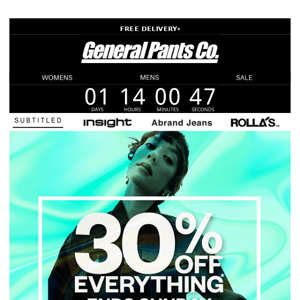 30% OFF* - the countdown is on.