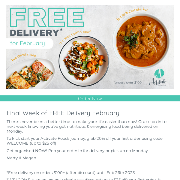 LAST CHANCE: Free Delivery + 20% off your first order