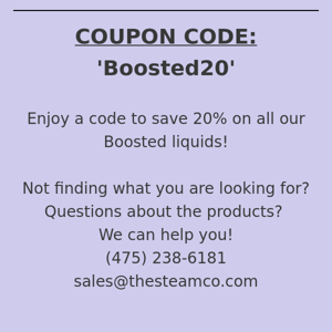 20% OFF BOOSTED!