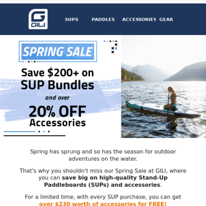 Get Over $230 in Extras - FREE with a SUP Purchase!