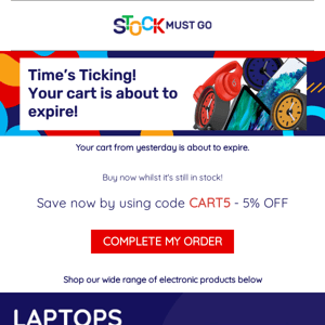 Hurry! Your cart is about to expire!