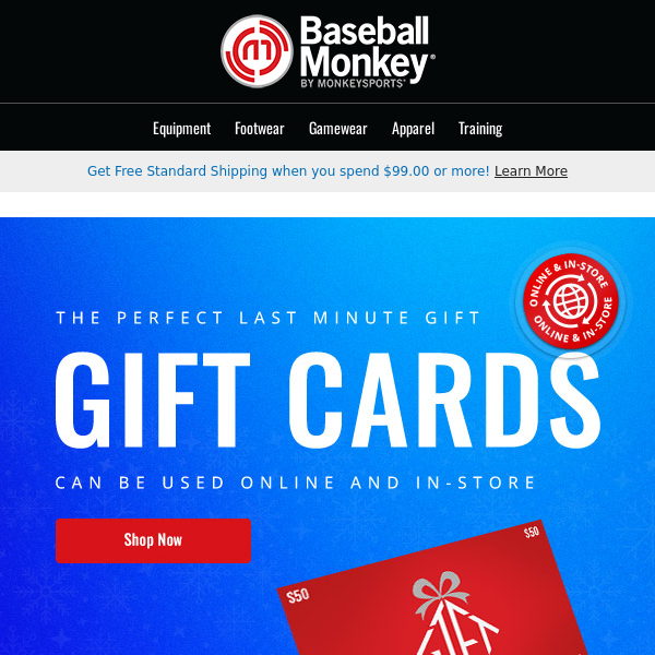 🎁 The Perfect Last Minute Gift - BaseballMonkey Gift Cards!