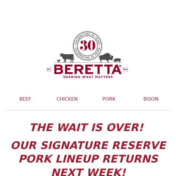 🥩🐖OUR SIGNATURE RESERVE PORK RETURNS NEXT WEEK! 🐖🥩