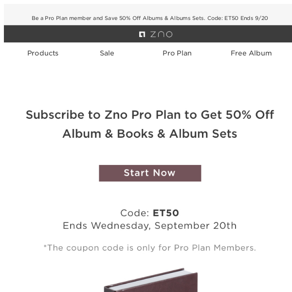 Email Exclusive Offer! Be a Pro to Get 50% Off Albums!