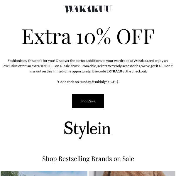 Extra 10% OFF on Sale!