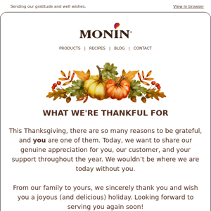 Happy Thanksgiving from Monin