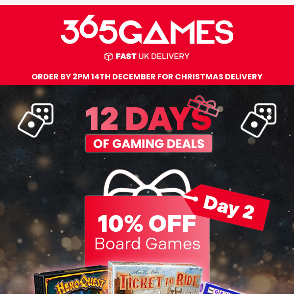 Get 10% off board games today! 🎲