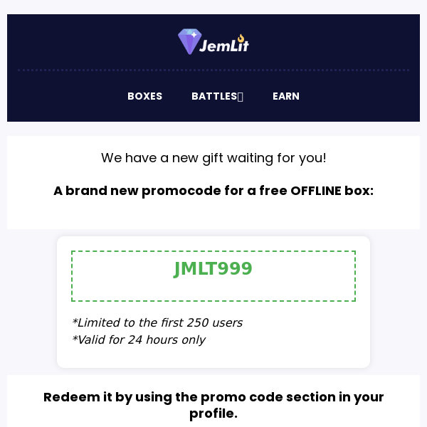 It's Monday: A new promocode for you! 🎁