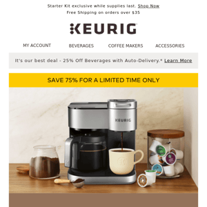DEAL ALERT! Save 75% on K-Duo® Special Edition coffee maker
