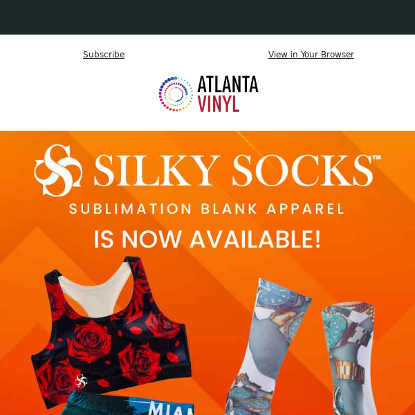 Silky Socks 🧦 Sublimation Apparel Is Now At Atlanta Vinyl