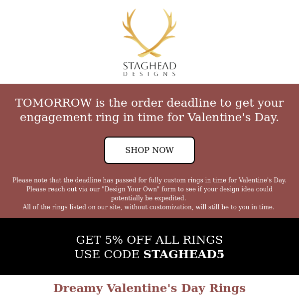 Order Now for Valentine's Day Proposals