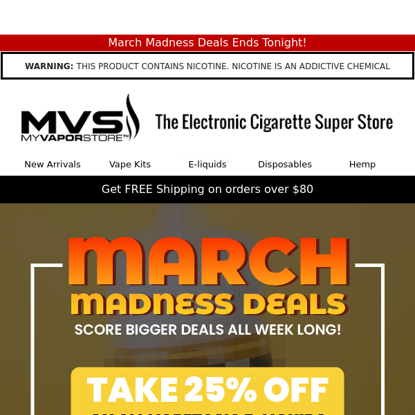 🚨March Madness Deals Ends Soon!🚨 Save 25% Off All Vapetasia