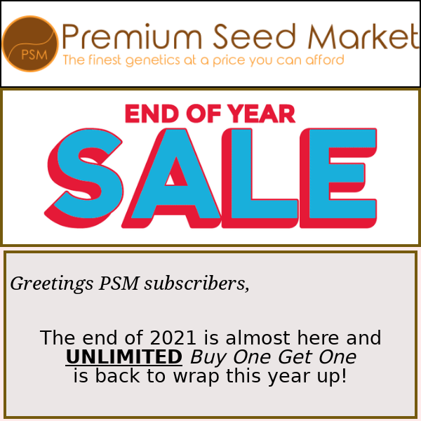 End Of Year Blowout Sale!