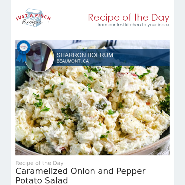 Creamy Caramelized Onion Potato Salad Just A Pinch Recipes