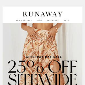 25% OFF SITEWIDE 🔥 Afterpay Day is officially here!