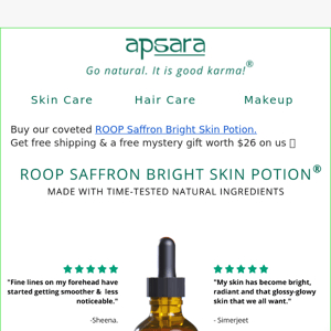 Buy our popular ROOP Saffron Serum today 🎁